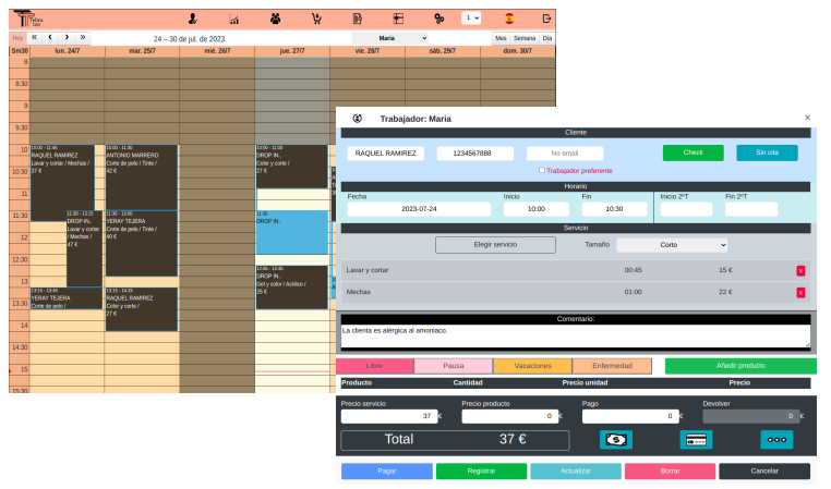 Calendario y reservas